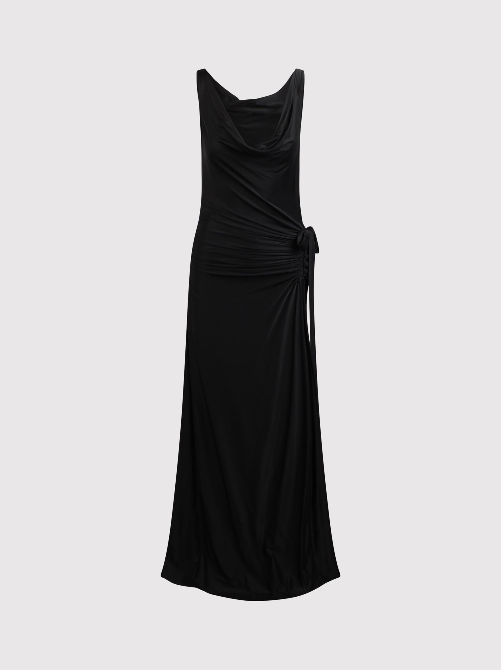 Shop Rabanne Long Dress With Draping