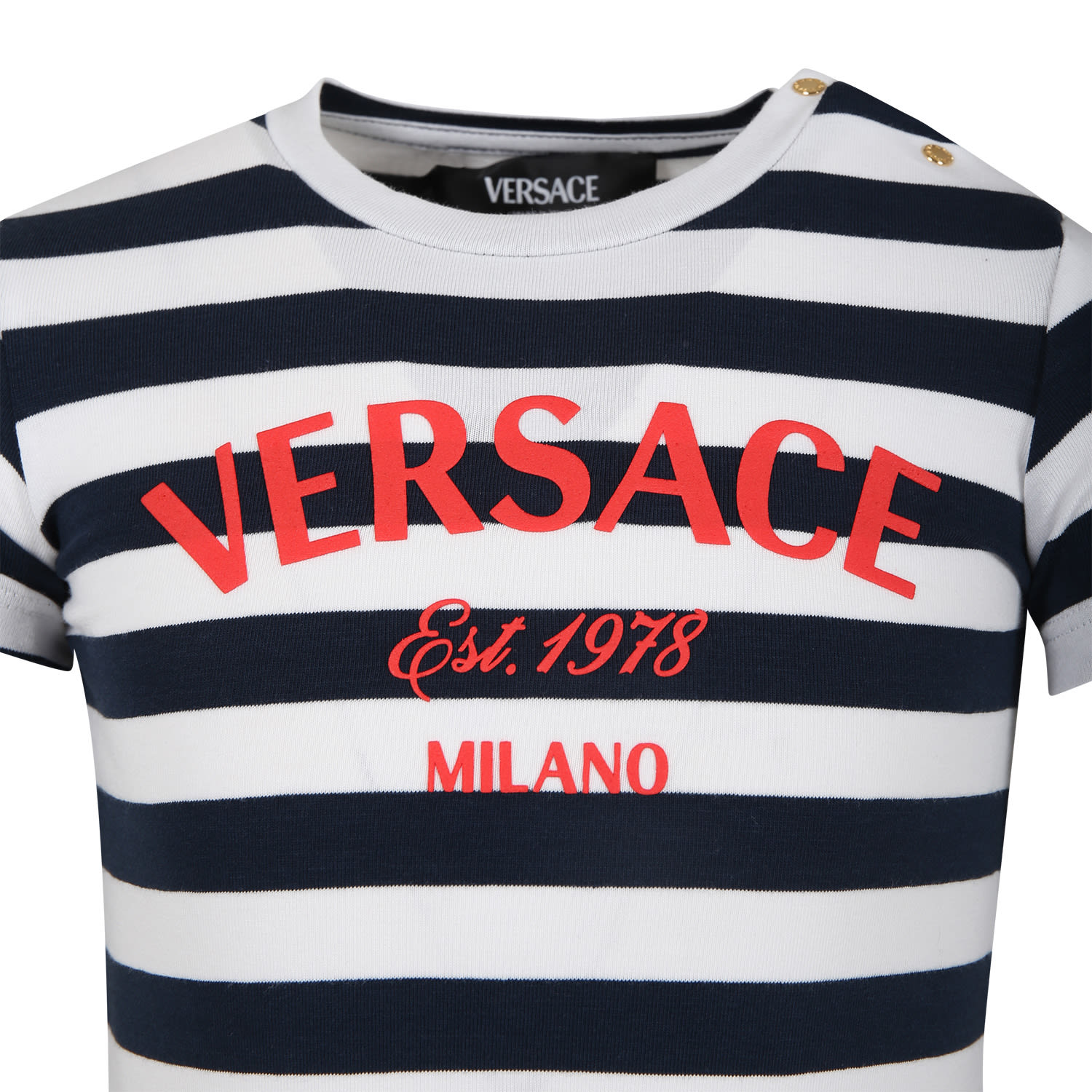 Shop Versace Multicolor Dress For Baby Girl With Logo