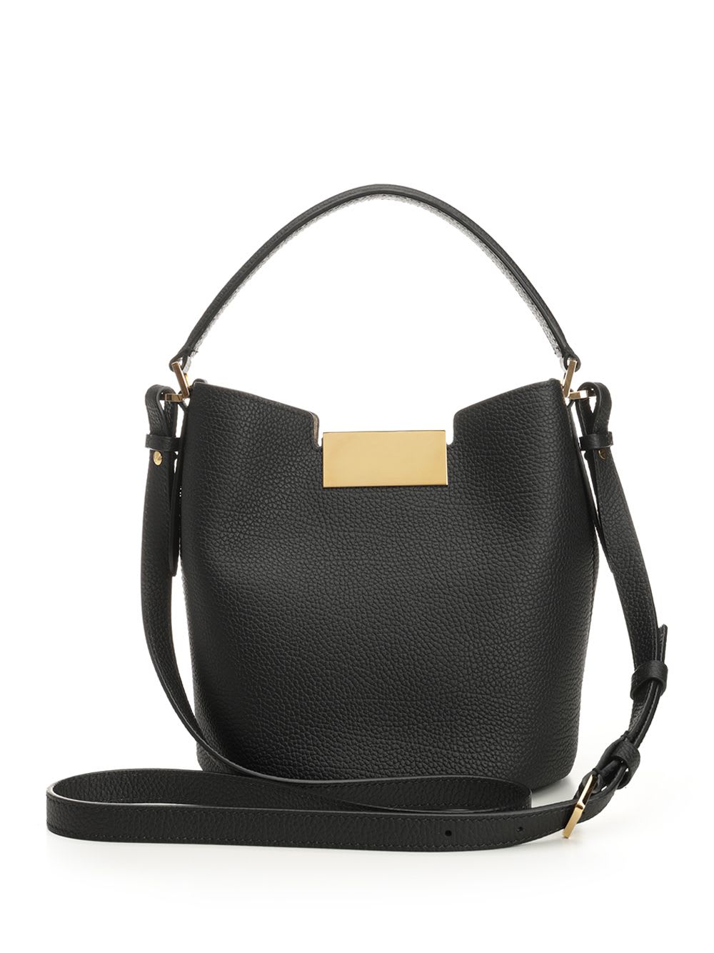 Marni Trunkaroo Leather Bucket Bag In Black