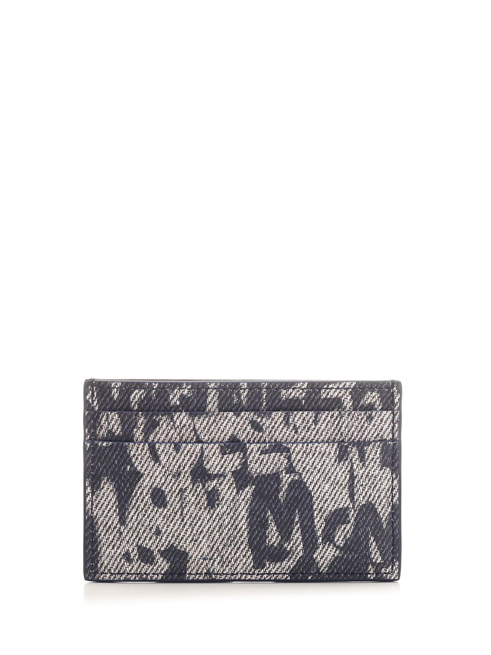 Shop Alexander Mcqueen Mcqueen Graffiti Card Holder In Blue