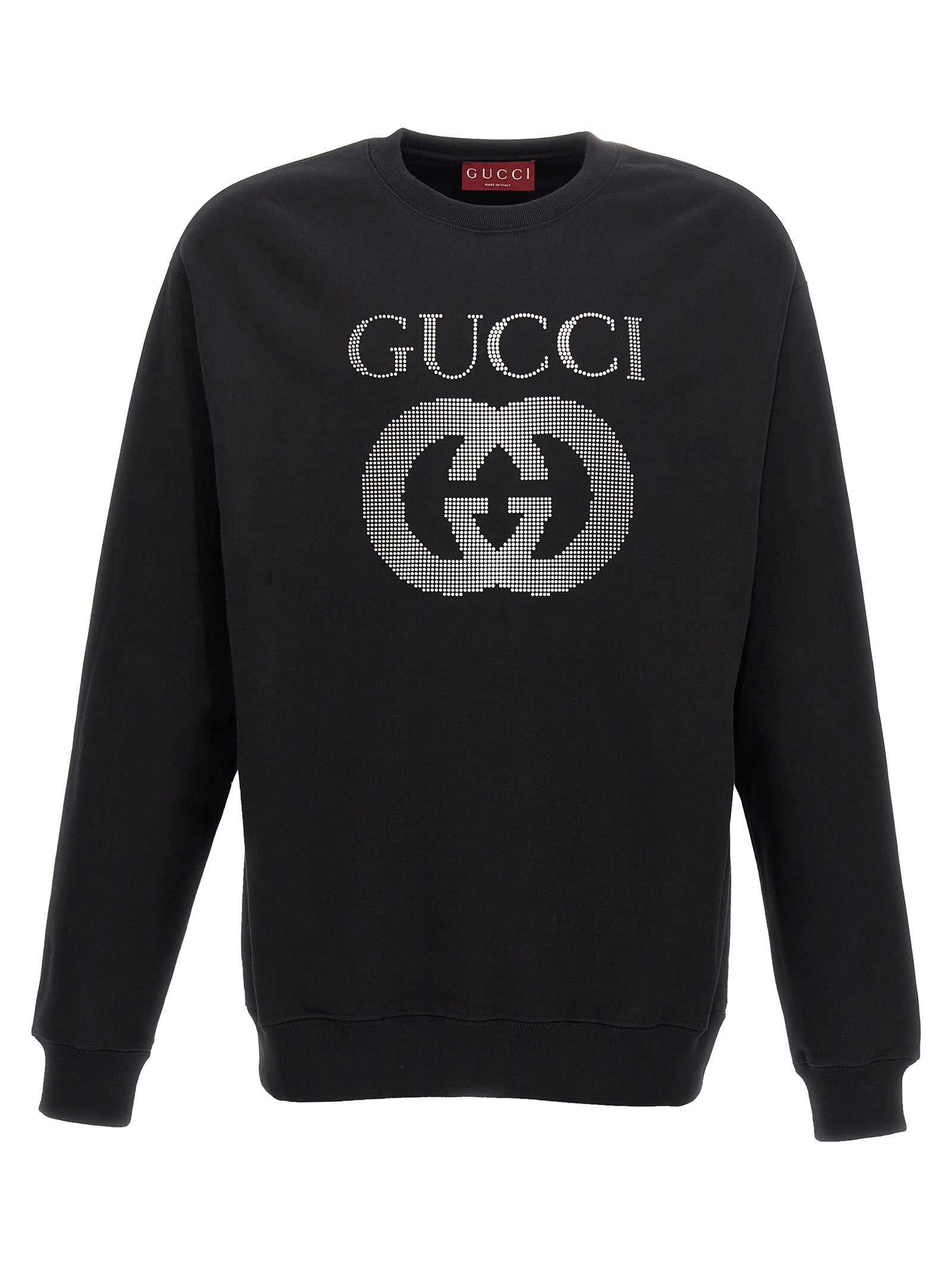 Shop Gucci Logo Sweatshirt In White/black