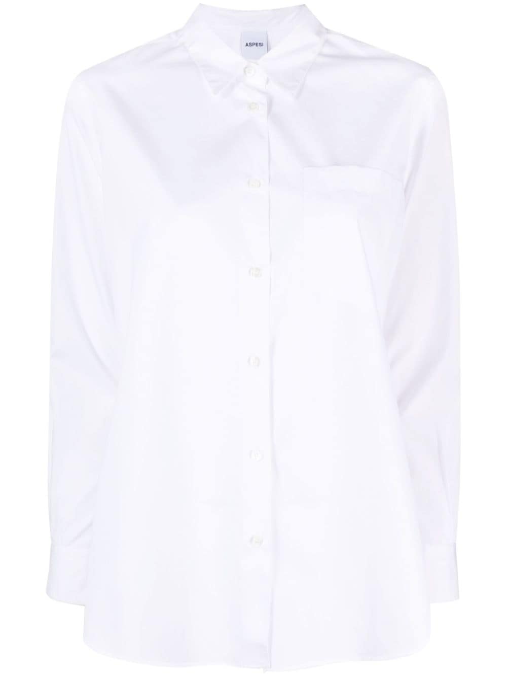 Shop Aspesi 5460 Oversize Shirt With Pocket In White