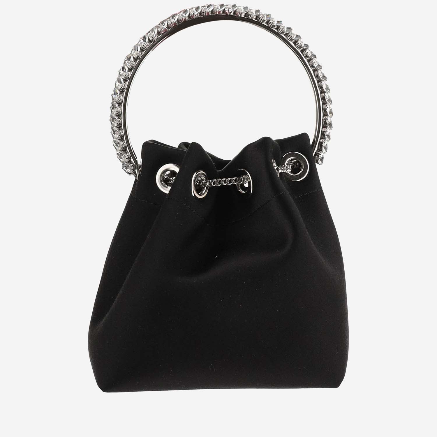 Shop Jimmy Choo Bon Bon Satin Bag In Black