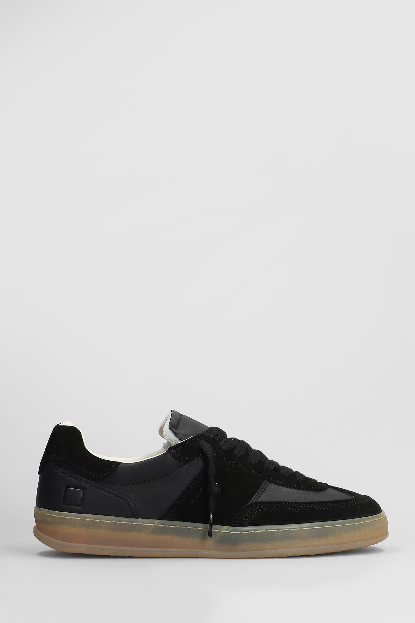 D. A.T. E. Sporty Sneakers In Black Suede And Leather