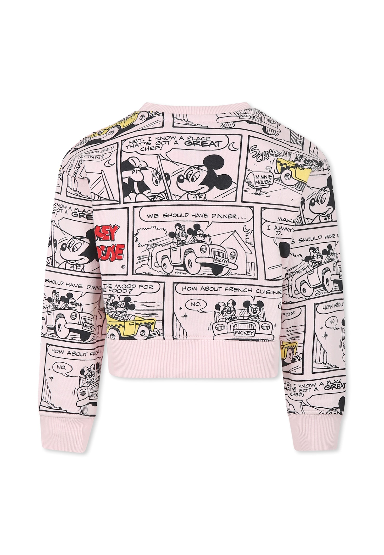 Marc Jacobs Pink Crop Sweatshirt For Girl With Mickey Mouse In Pink