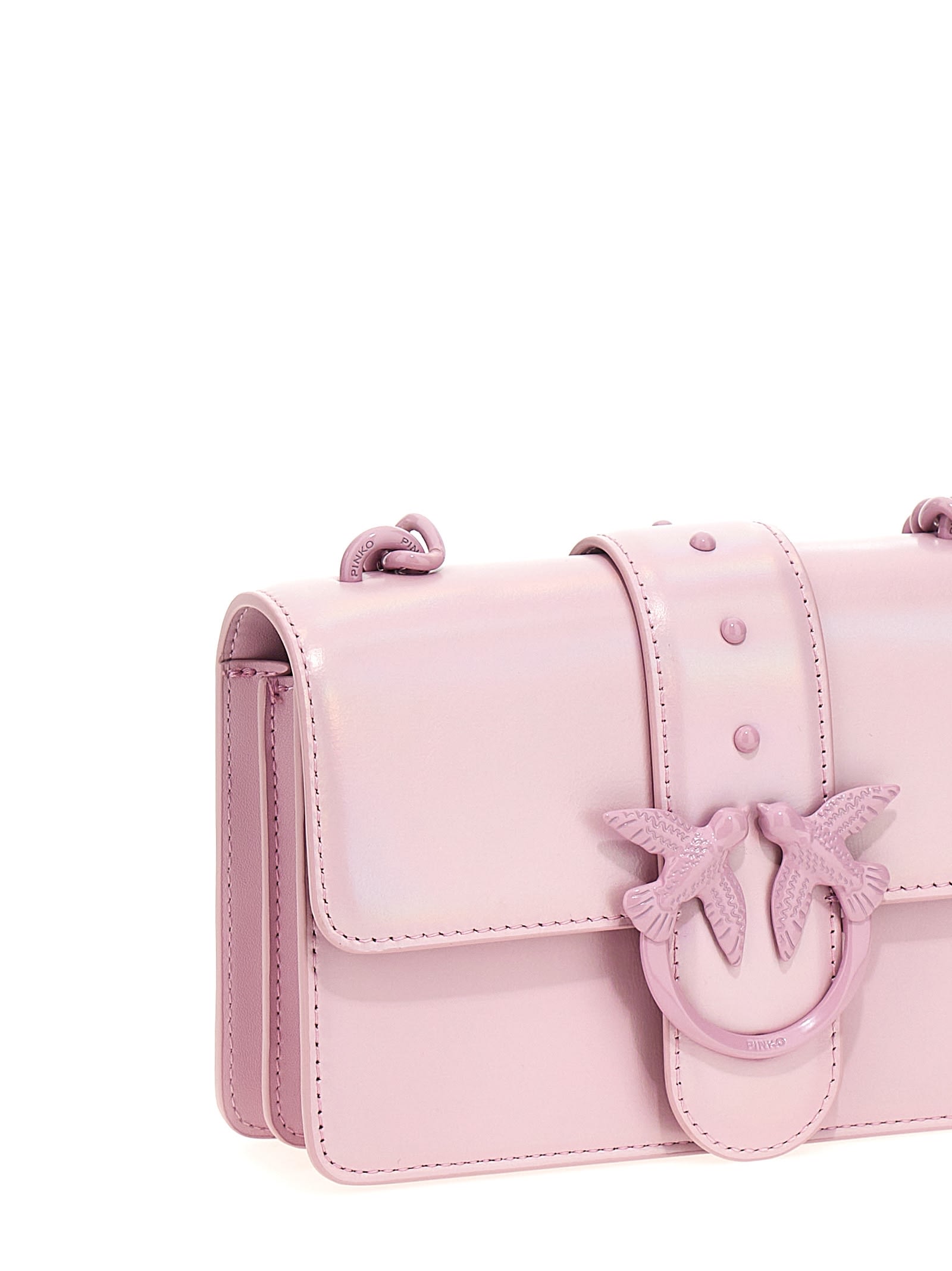 Shop Pinko Love One Mini Crossbody Bag  In Lilac