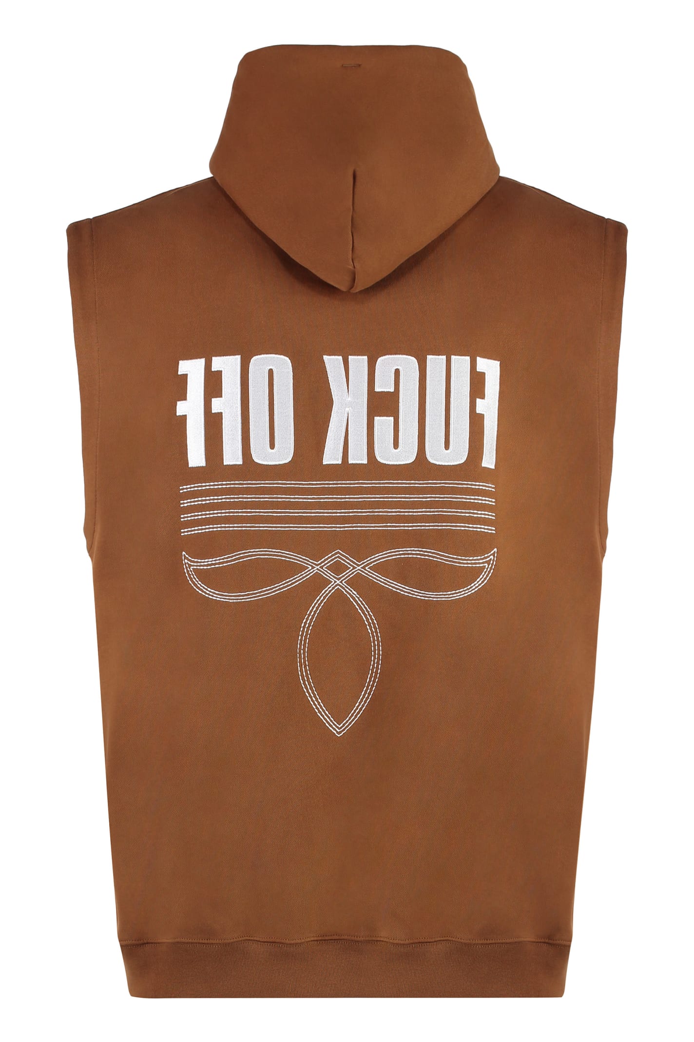 Vetements Cotton-blend Hoodie In Brown