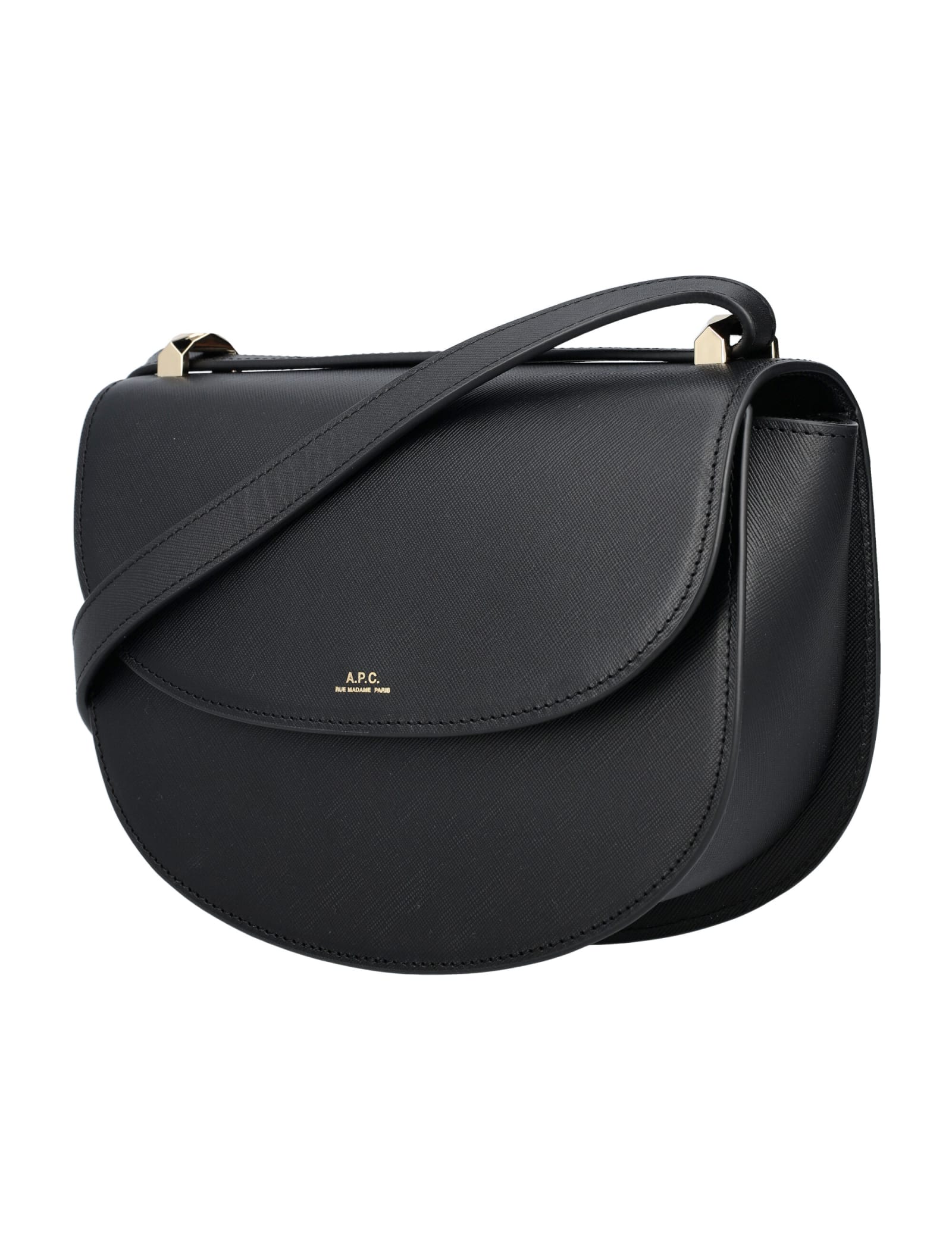 Shop Apc Genève Saffiano Bag In Black