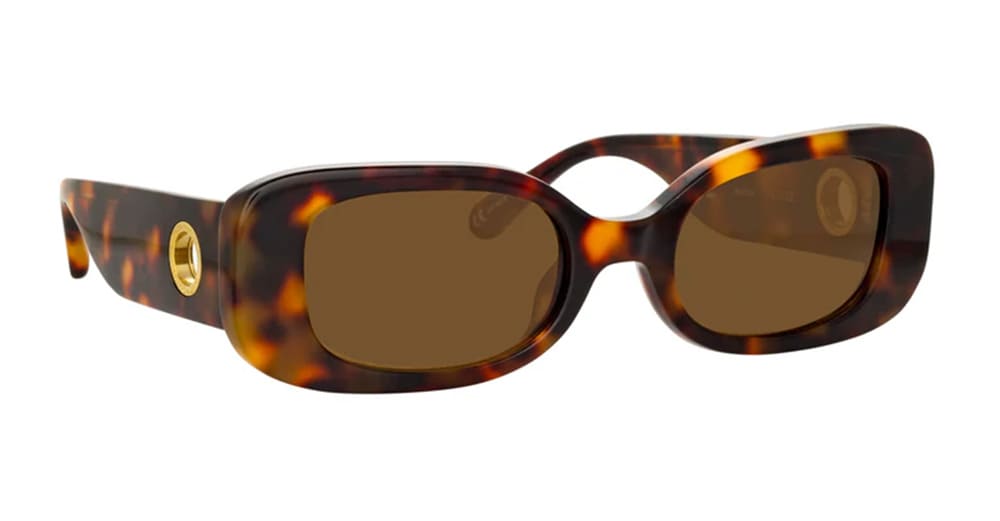 Linda Farrow Lola Rectangular Sunglasses In Brown