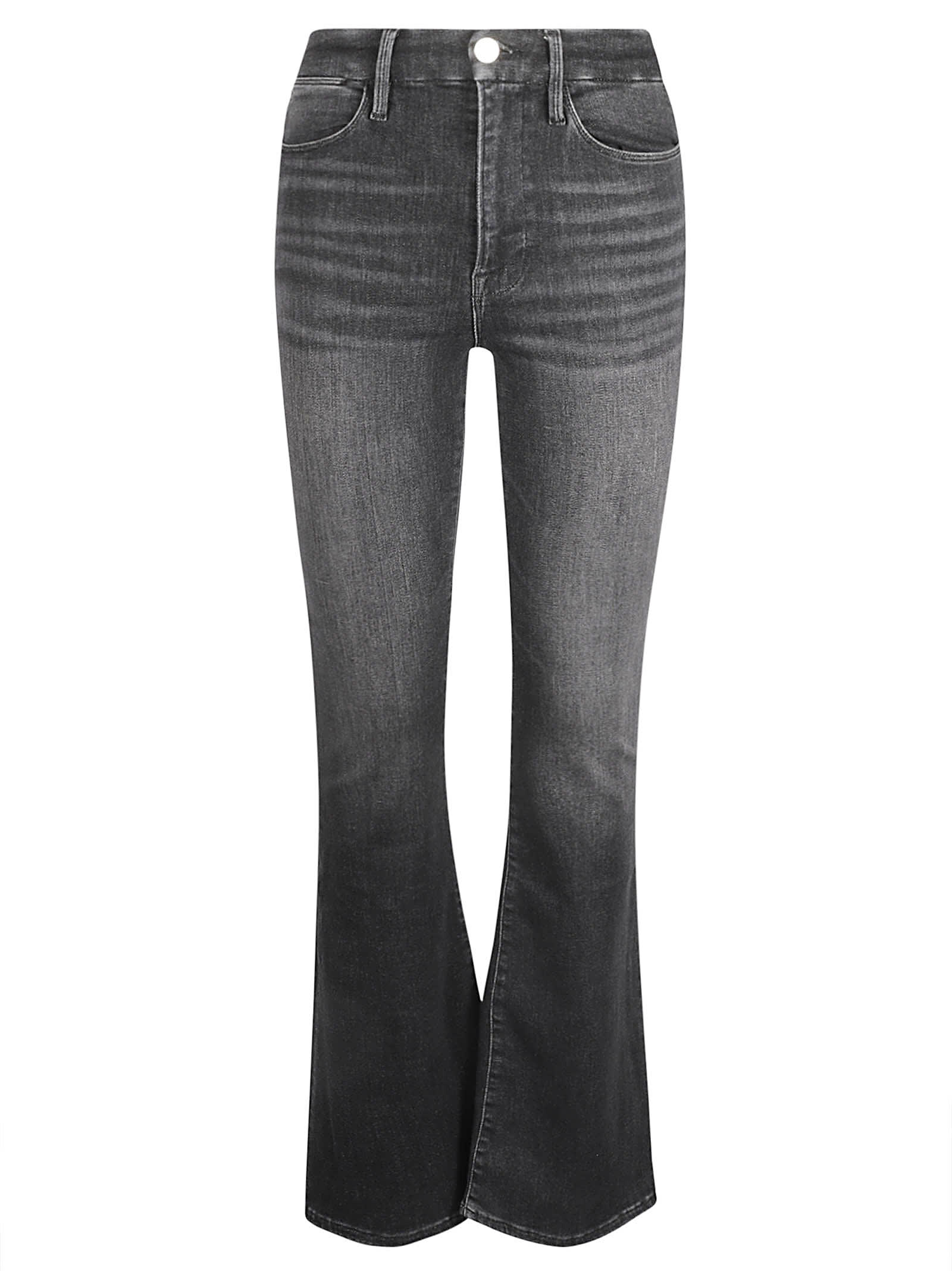 Shop Frame Stonewashed 5 Pockets Flare Jeans In Murphy