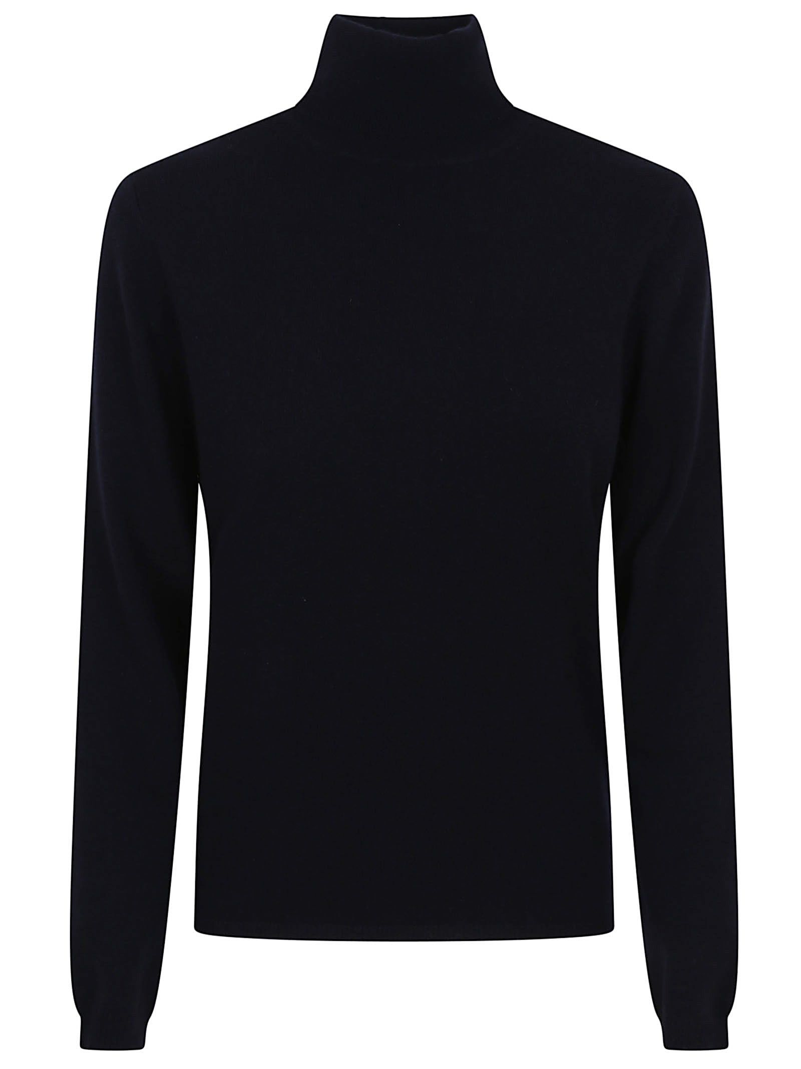 Allude Cashmere Turtleneck Sweater With Fine-knit Texture In Black