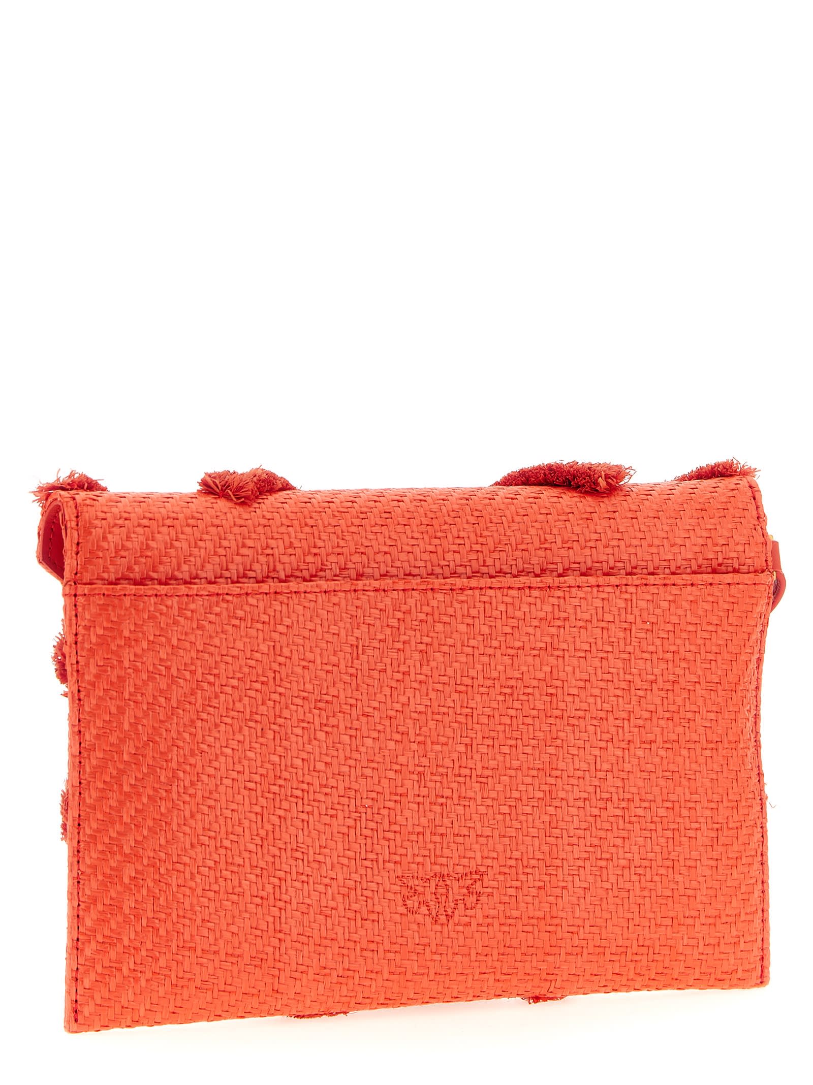 PINKO RAFFIA FLAT CLUTCH