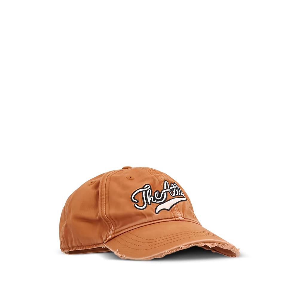 Attico Logo-embroidered Frayed-edge Hat In Brown