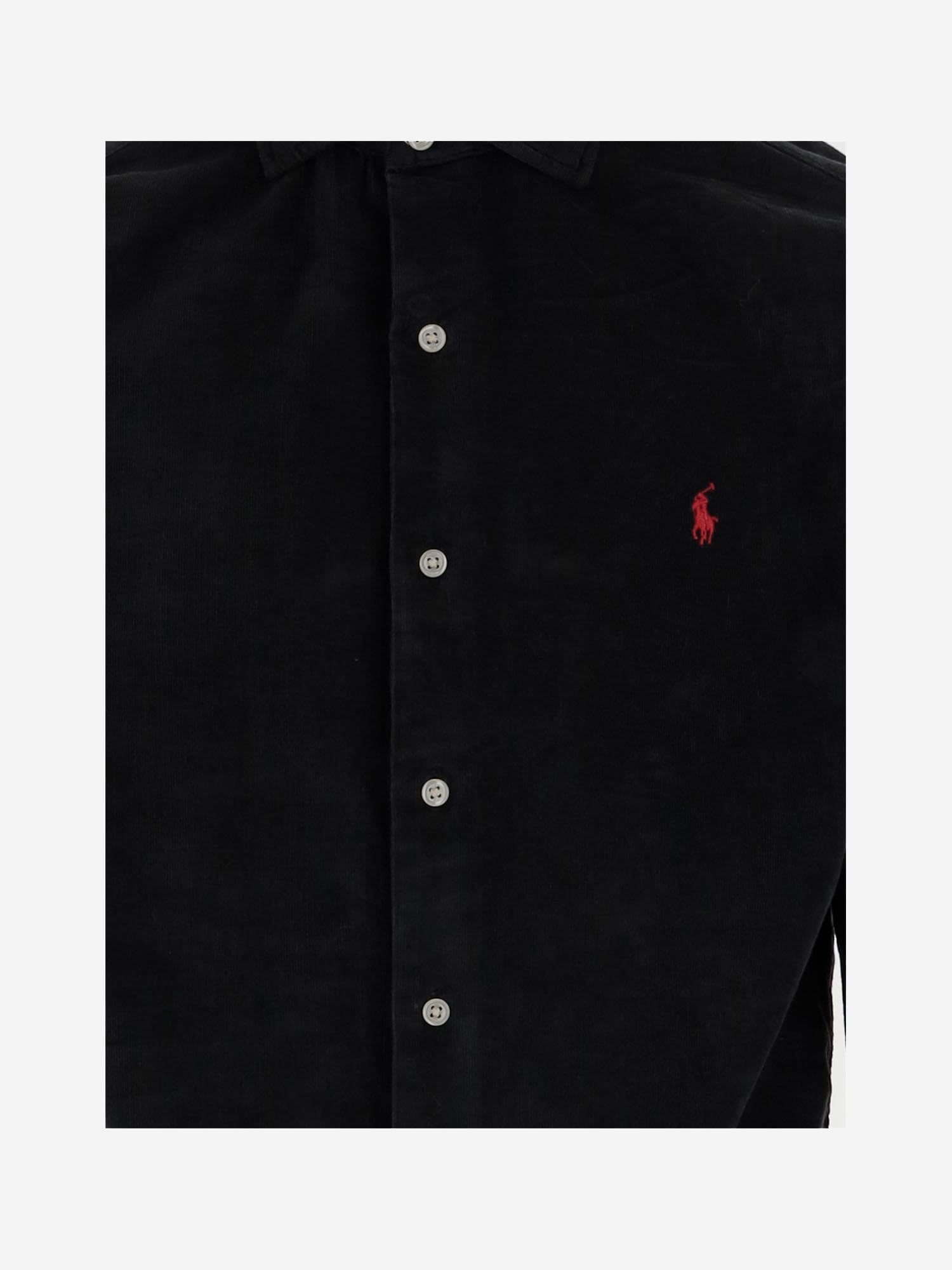 Polo Ralph Lauren Cotton Velvet Shirt In Black