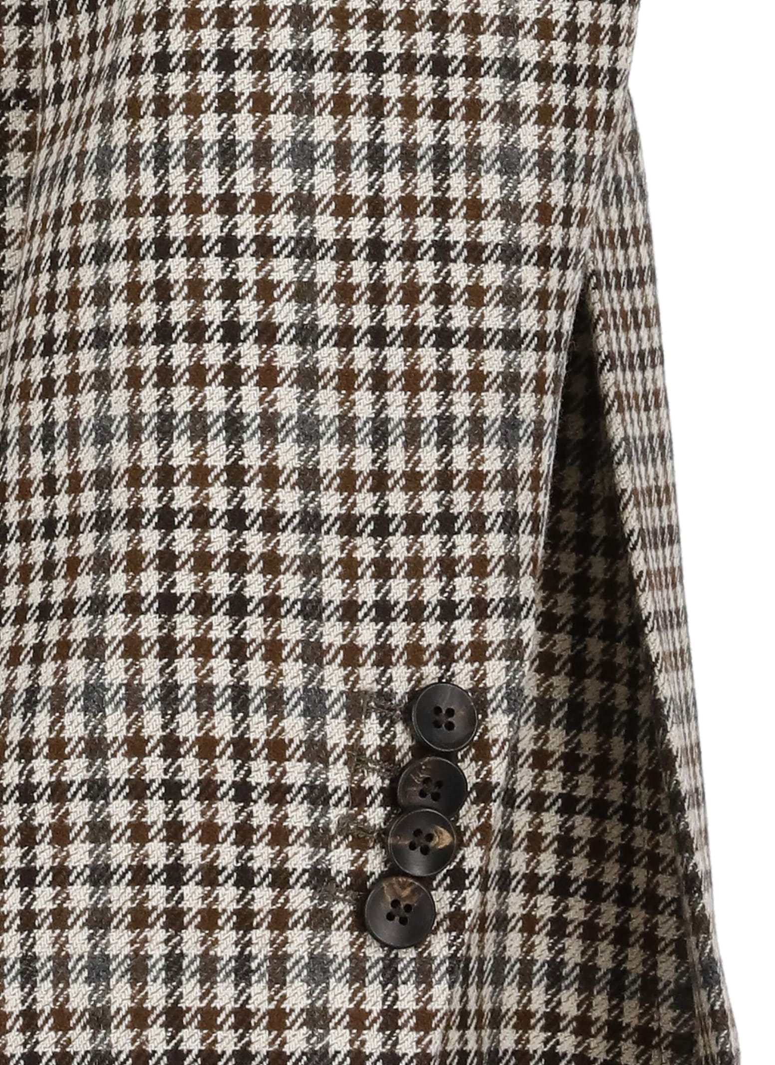 Lardini Red And Beige Checkered Jacket In Ivory