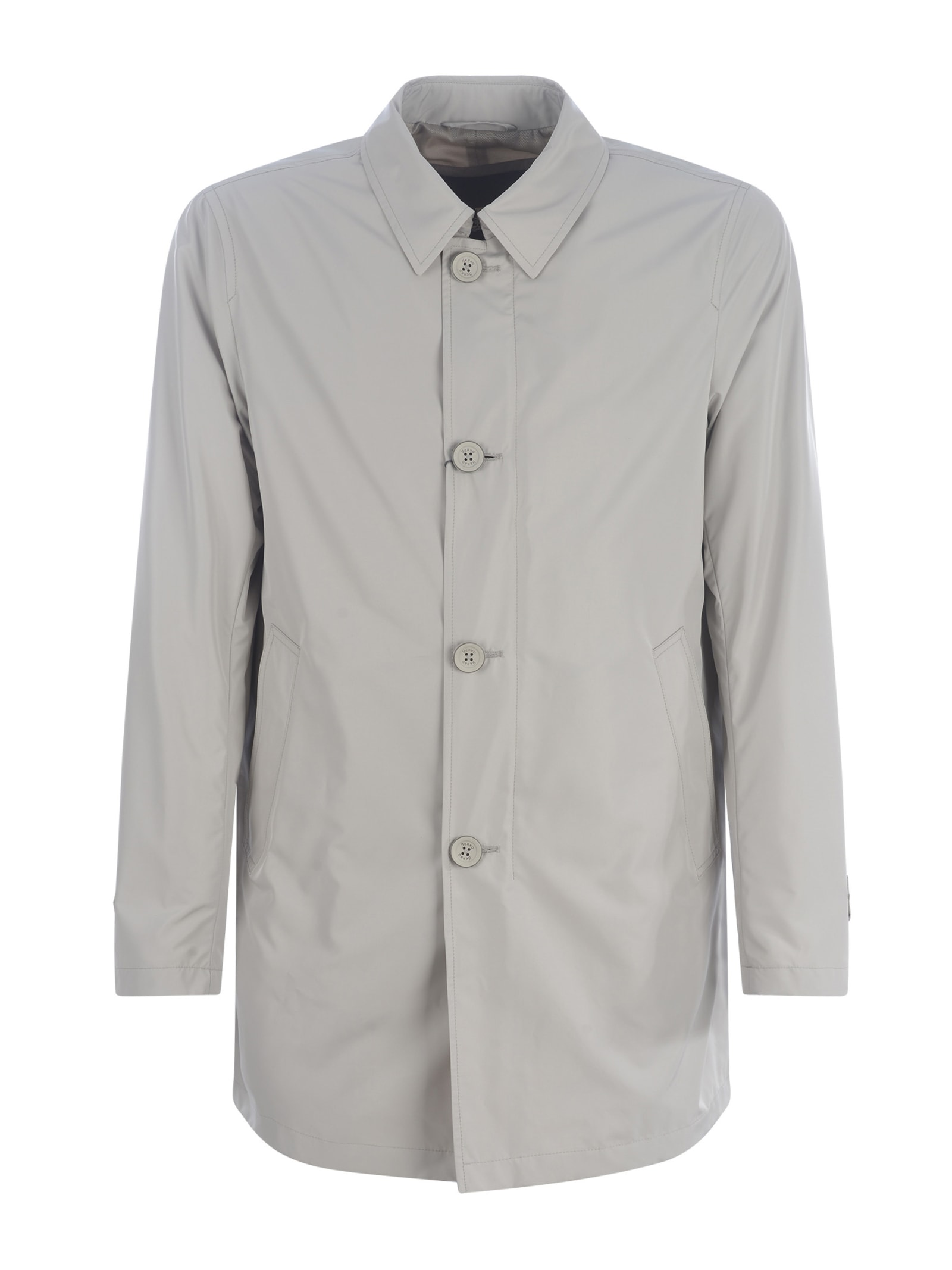 Shop Herno Raincoat  In Nylon In Mastice