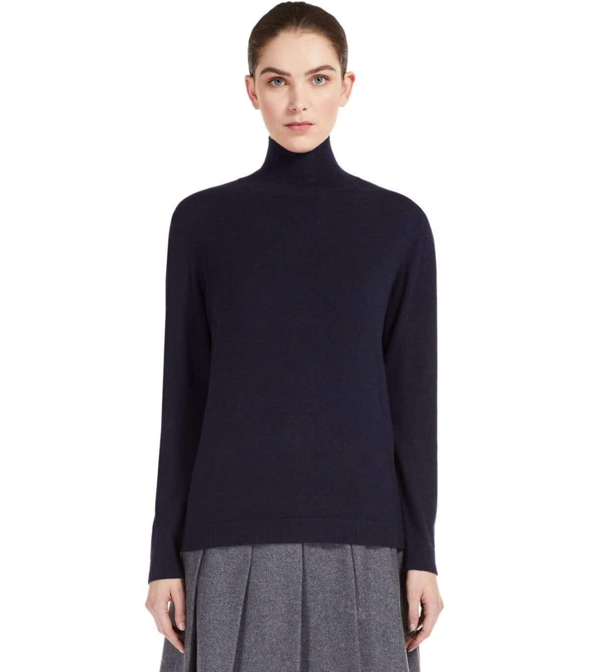 Shop Weekend Max Mara Turtleneck Knit Sweater In Blu