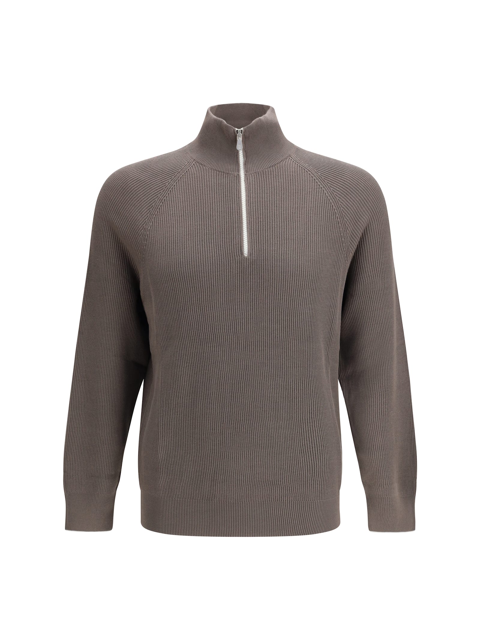 Brunello Cucinelli Cotton Sweater With A High Neckline