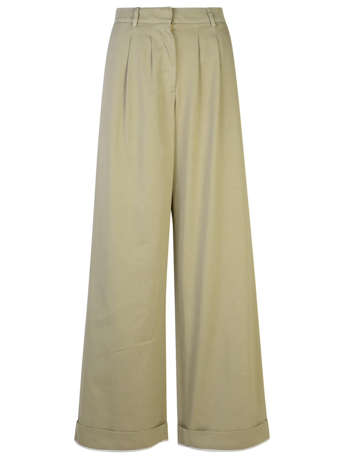 Shop Palm Angels Beige Cotton Trousers