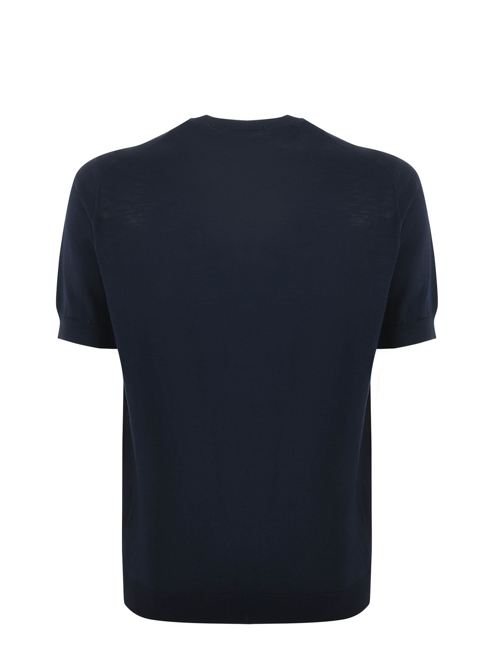 Shop Filippo De Laurentiis T-shirt In Cotton Thread. In Blu Scuro