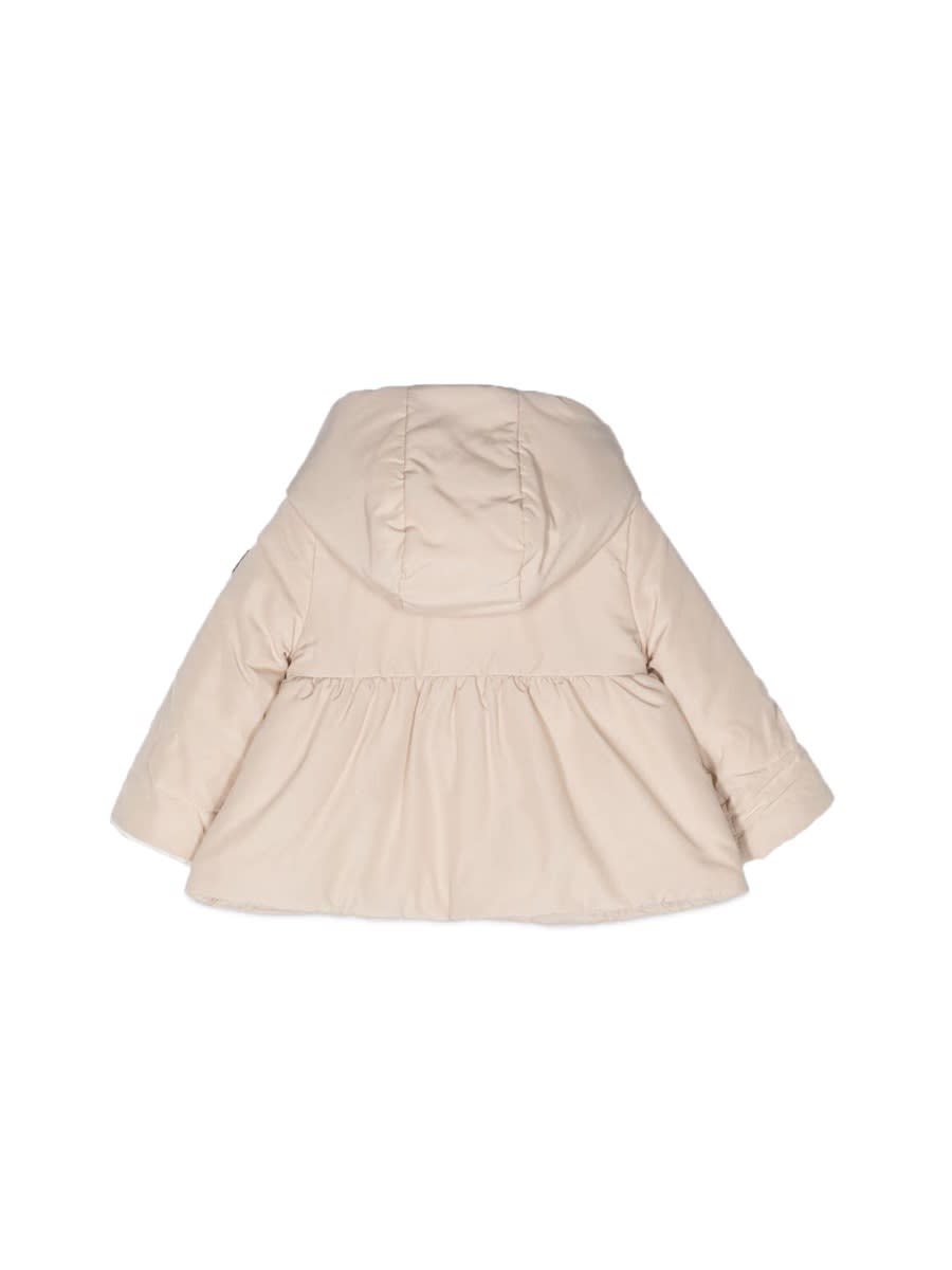 Shop Il Gufo Flared Down Jacket With Hood In Beige