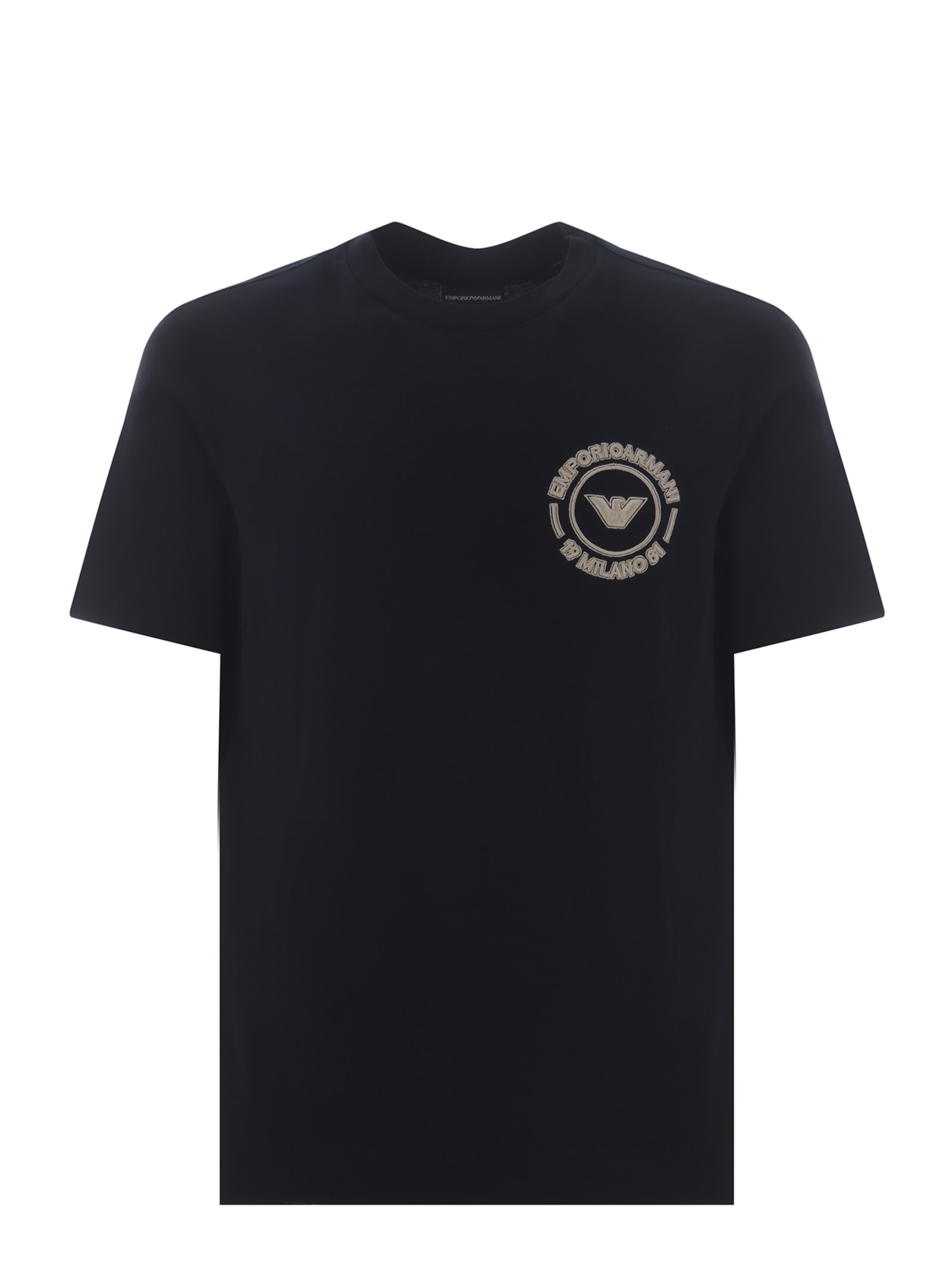 Shop Emporio Armani T-shirt  Made Of Cotton In Blu