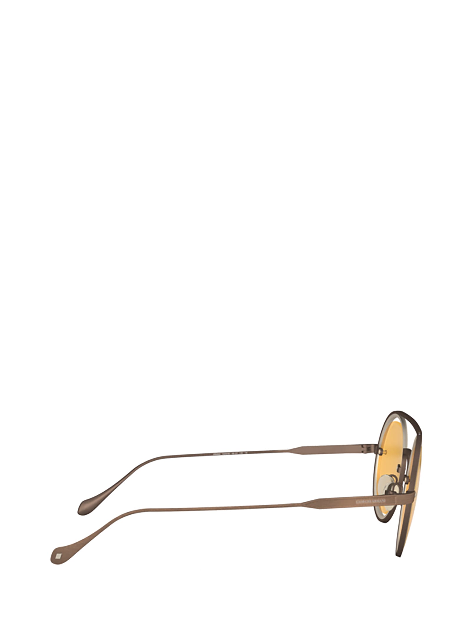 Shop Giorgio Armani Ar6085 Brushed Bronze / Matte Pale Gold Sunglasses
