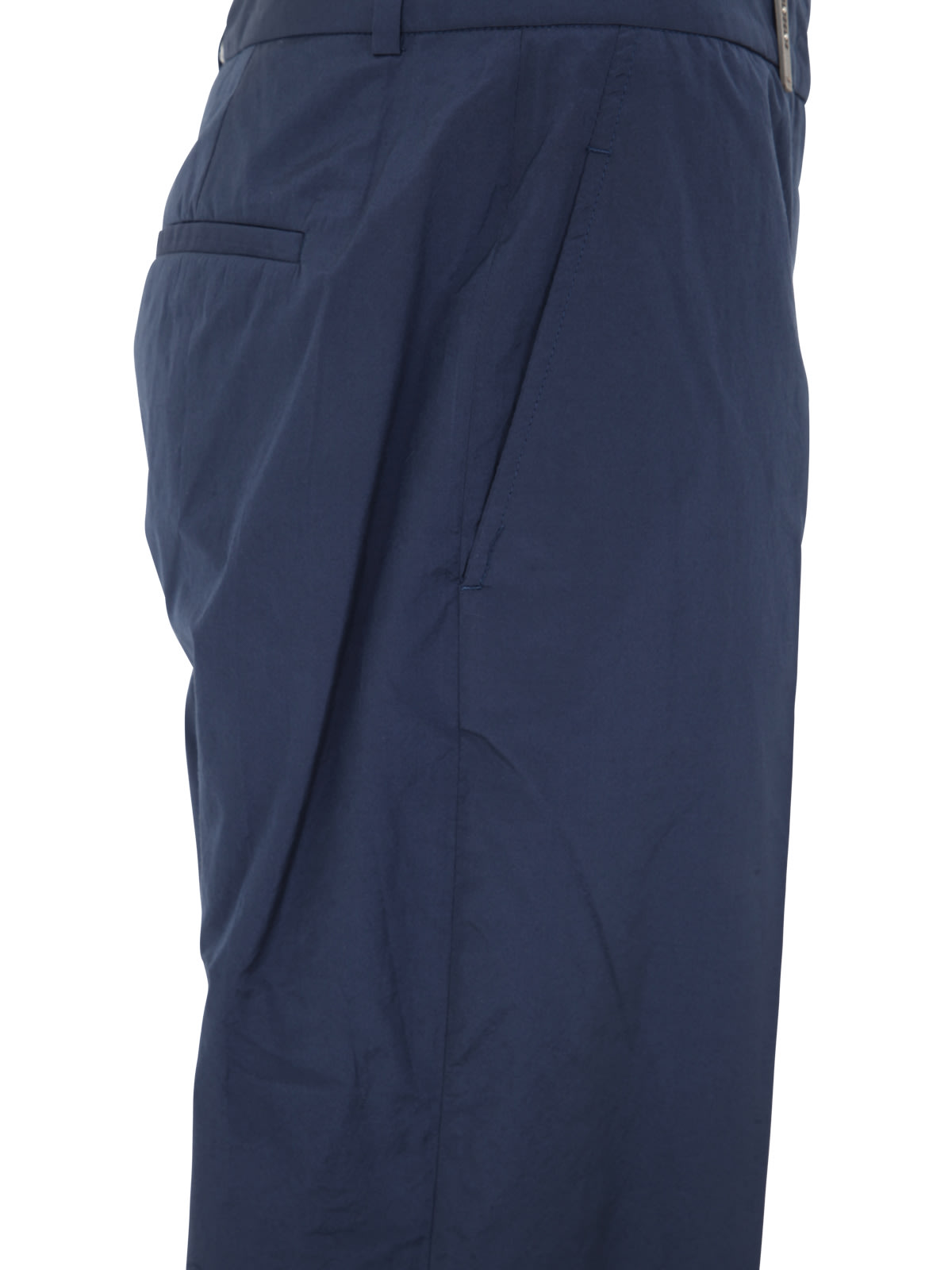 Shop Peserico Popeline Regular Trousers In Ink Blue