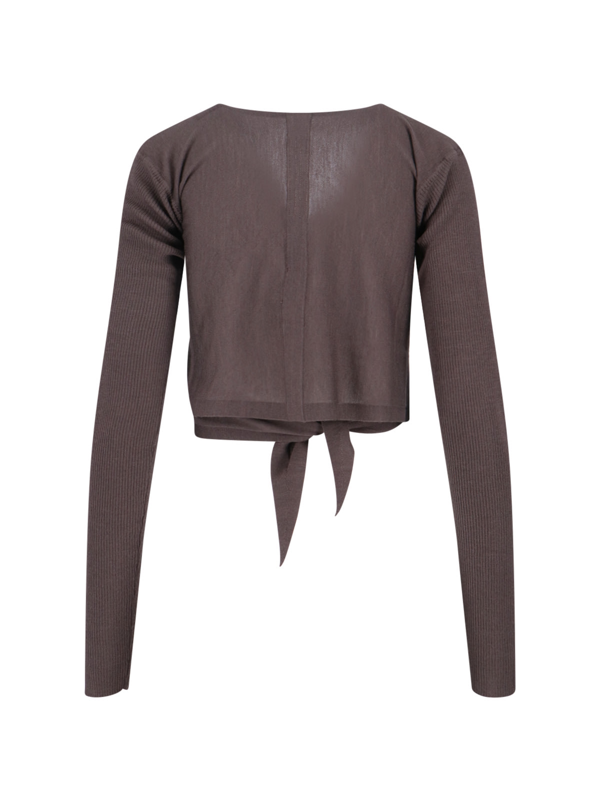 Rick Owens Crewneck Wrap Knitwear Long Sleeves Cropped In Burgundy