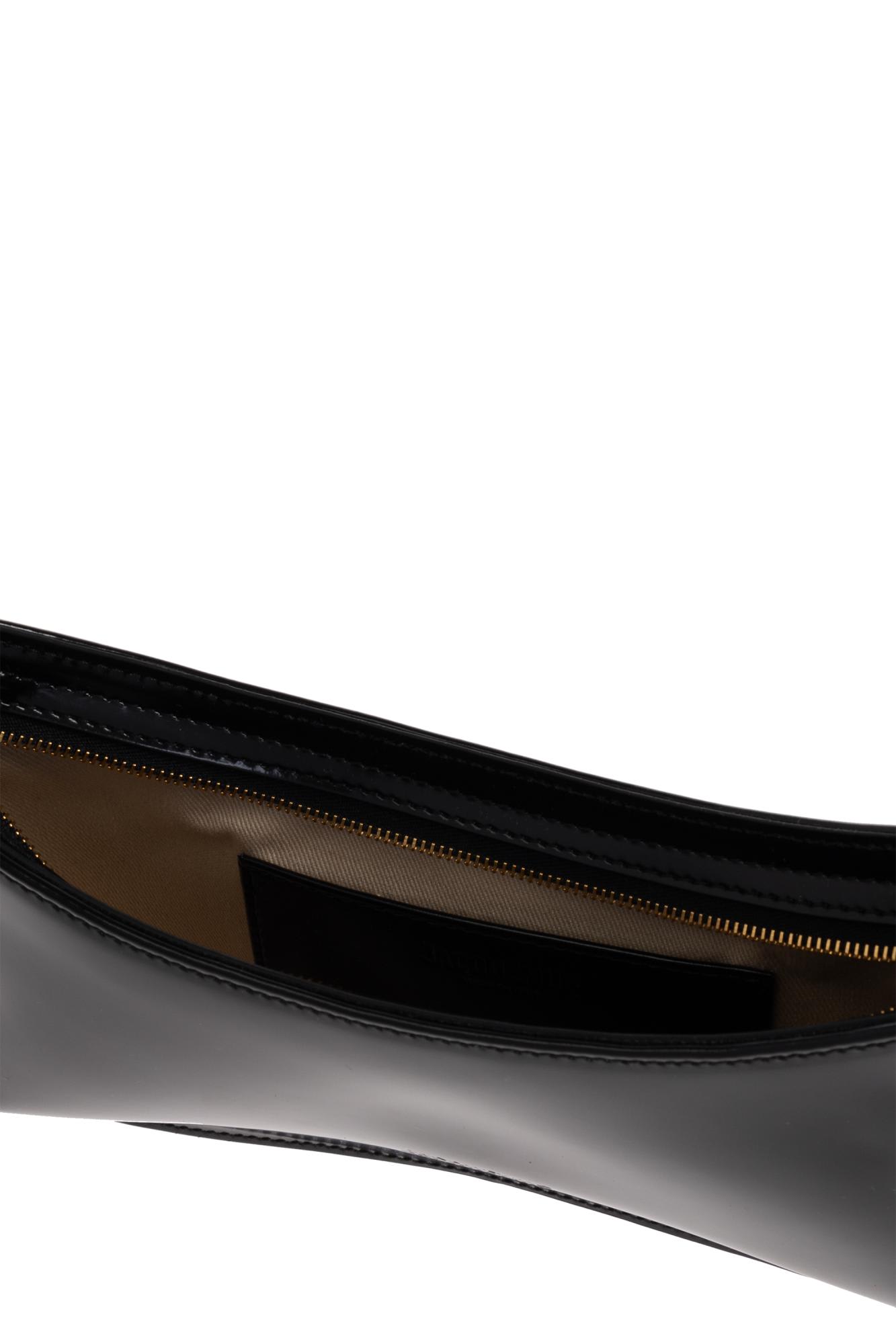 Jacquemus Versatile Shoulder Bag Adjustable Strap Smooth Finish In Black