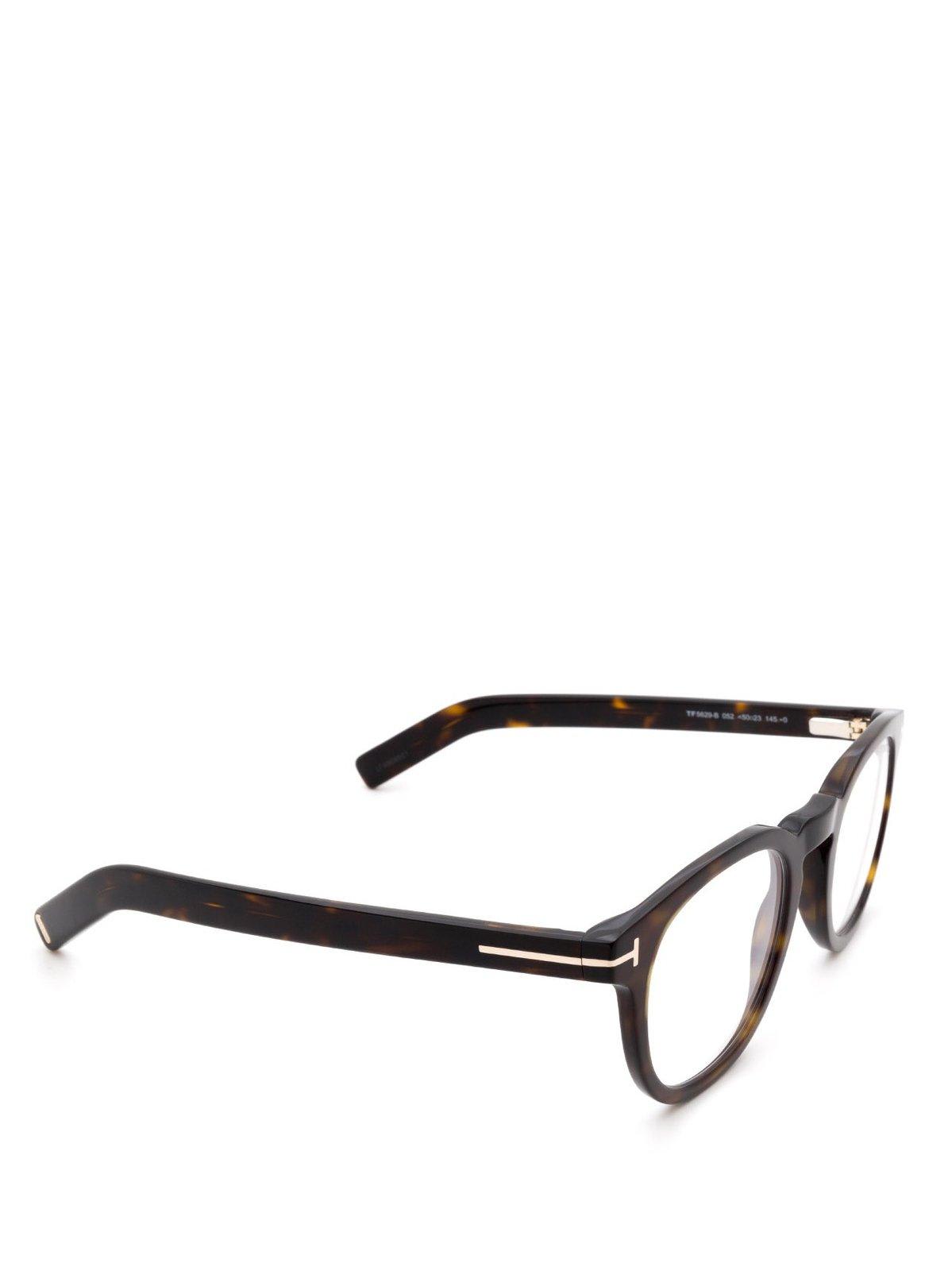 Tom Ford Round-frame Glasses In 48052 - Avana Scura