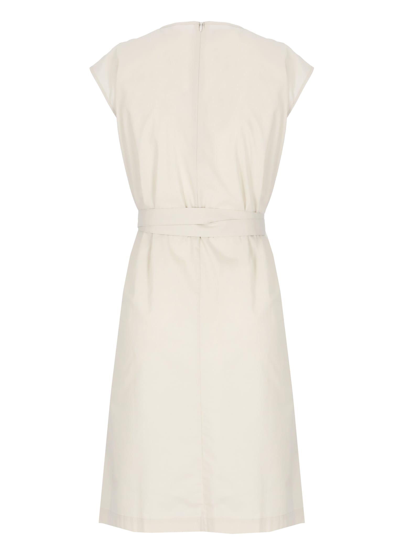 Woolrich Cotton Belted Dress In White