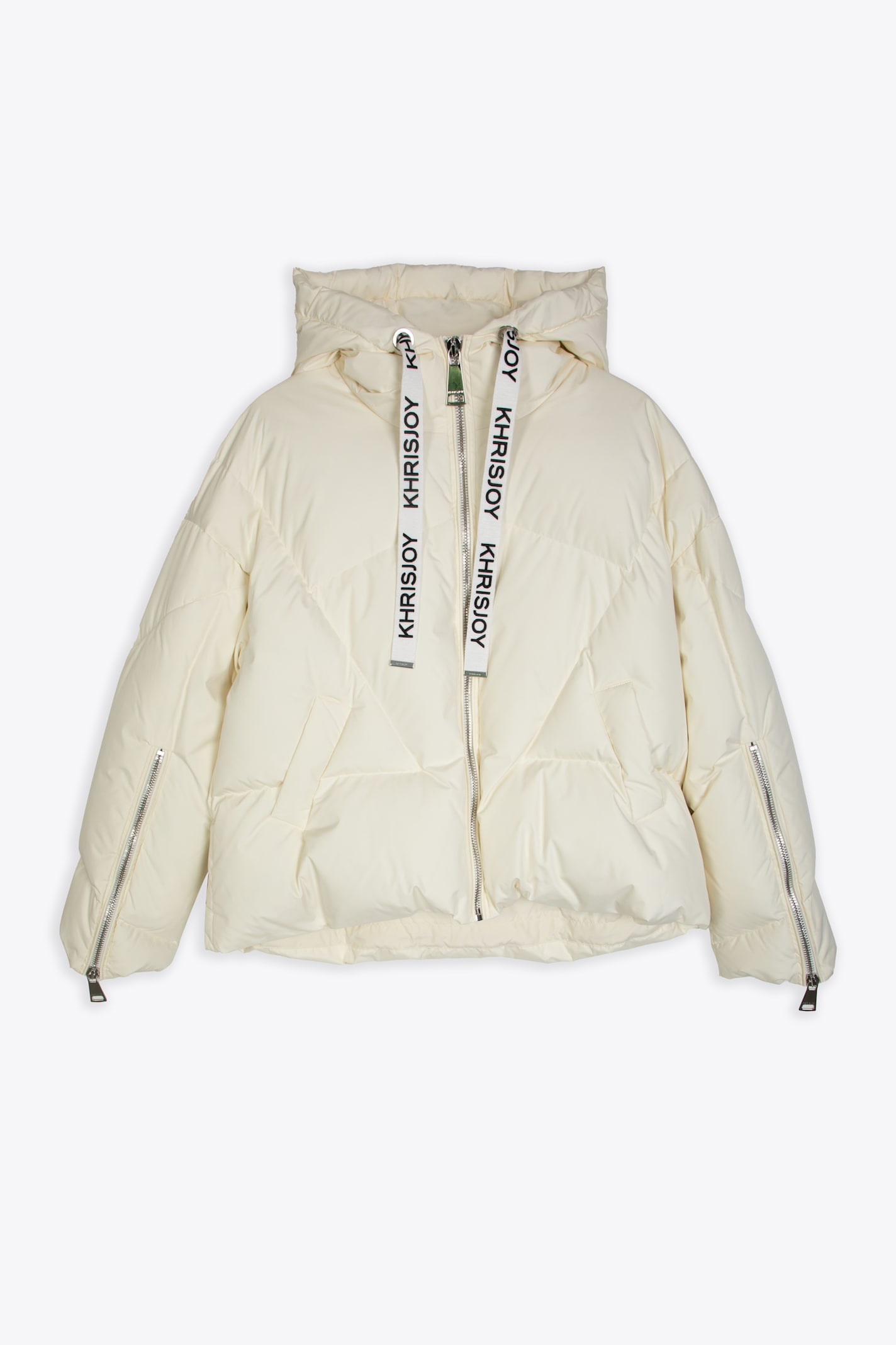 Khris Iconic Off white matt nylon hooded puffer jacket - Khris Iconic