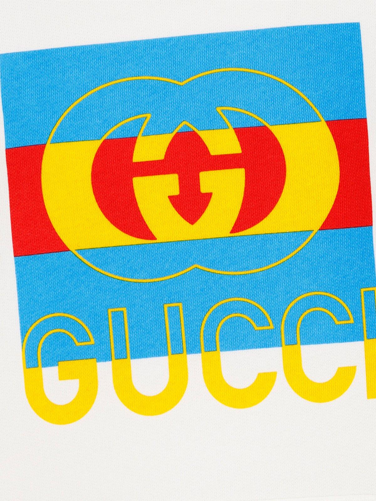 Shop Gucci Logo Detailed Crewneck Sweatshirt