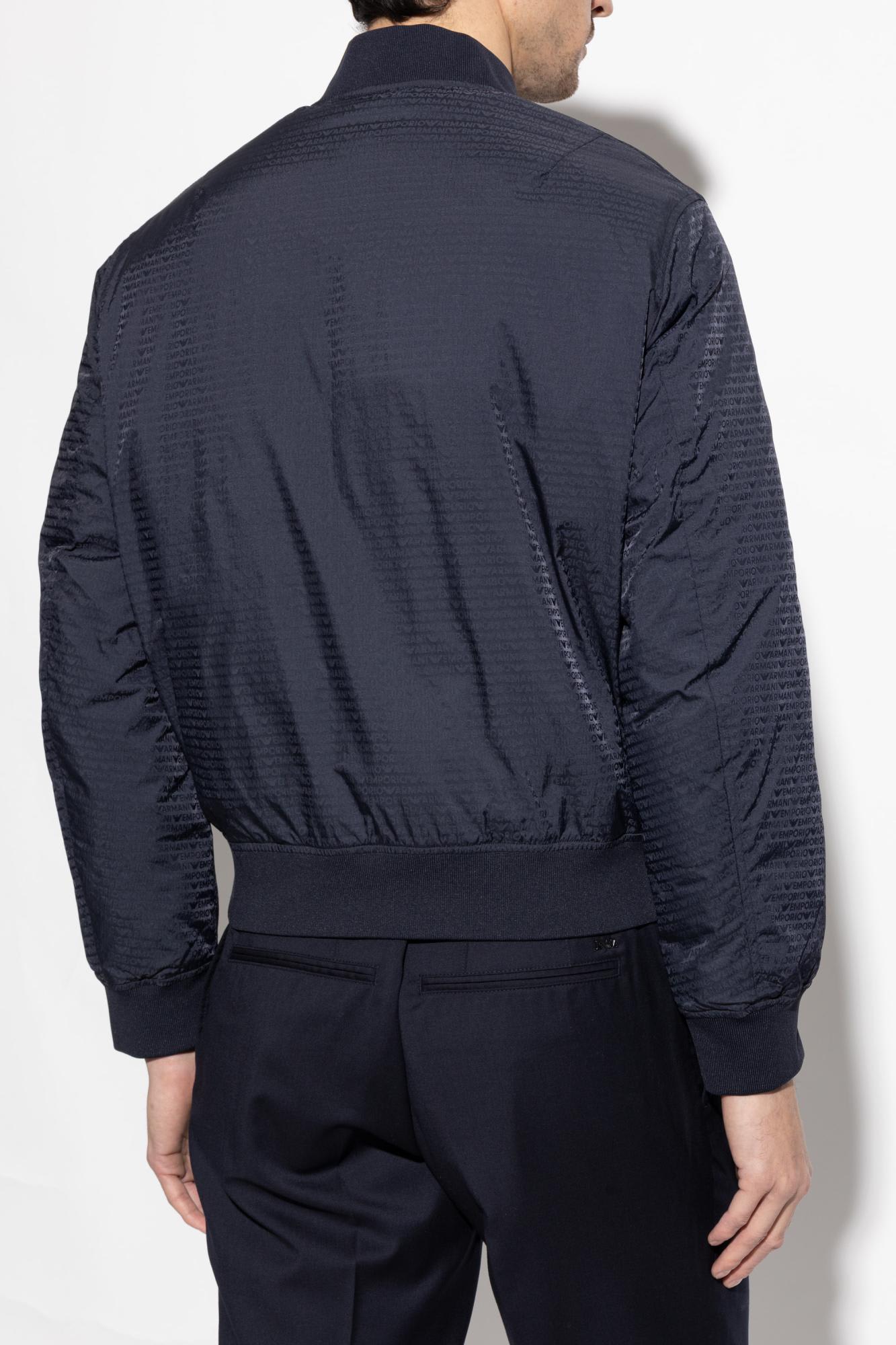 Emporio Armani Men's Nylon Bomber Jacket In Blue