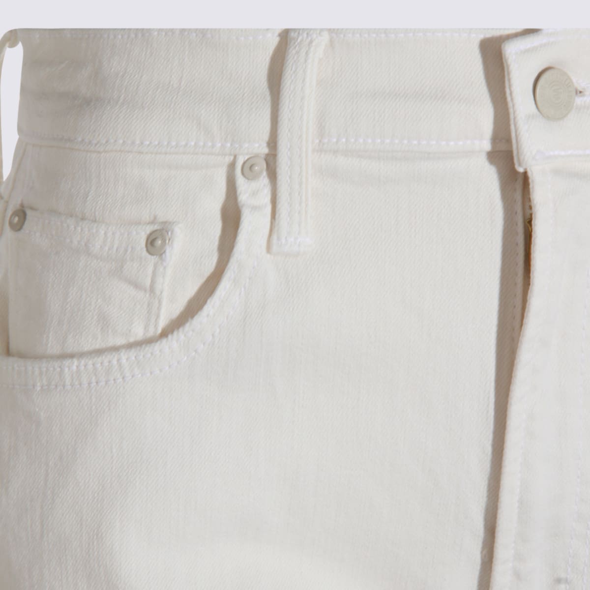 Mother Stretch Denim The Rambler Trousers In White