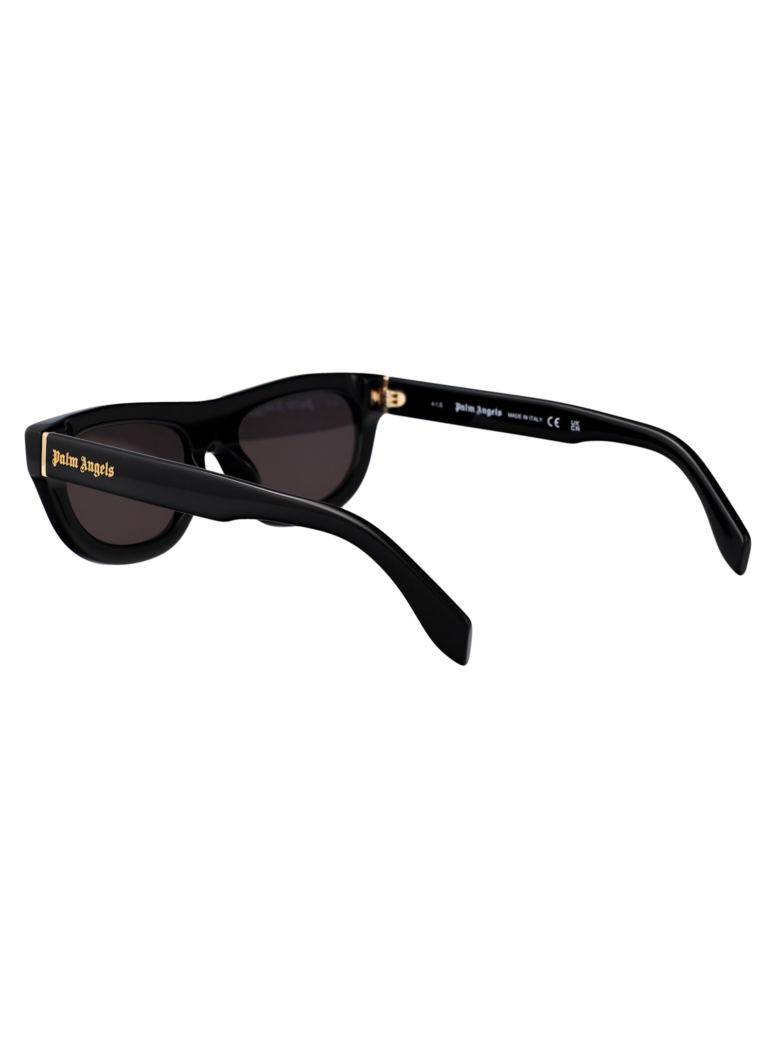 Palm Angels Black Dark Grey Acetate Sunglasses In Black Dark Grey