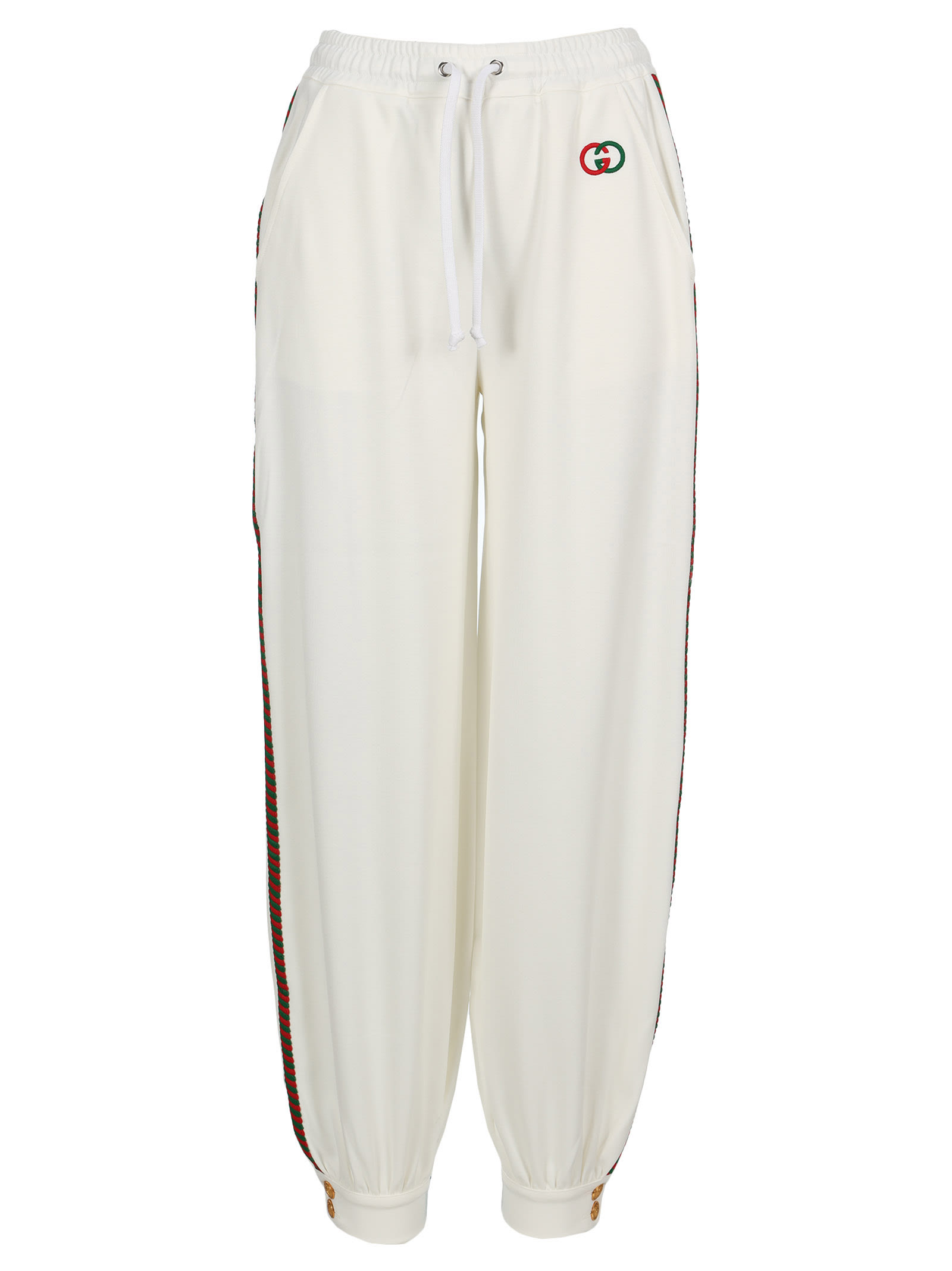 white gucci pajama pants