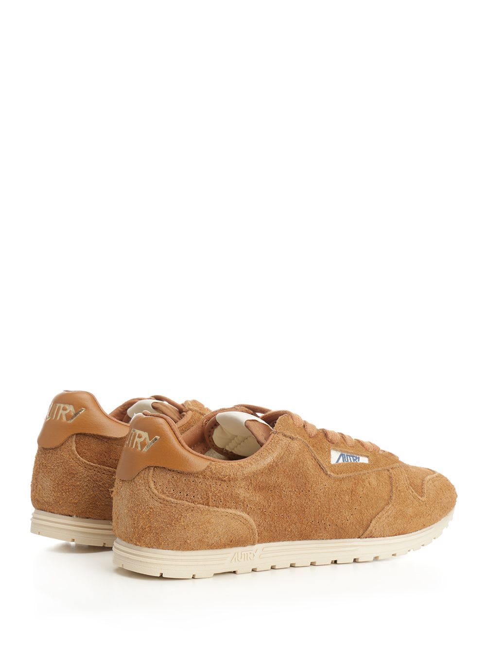 Autry Windspin Sneakers In Beige Suede In Animal Print