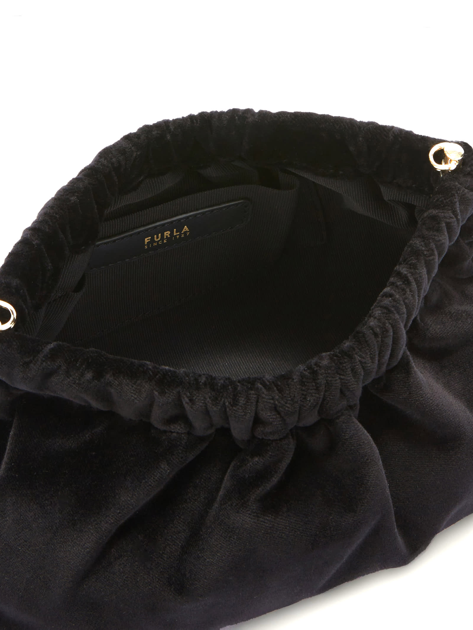 Shop Furla Black Clutch With Chain Shoulder Strap In Nero