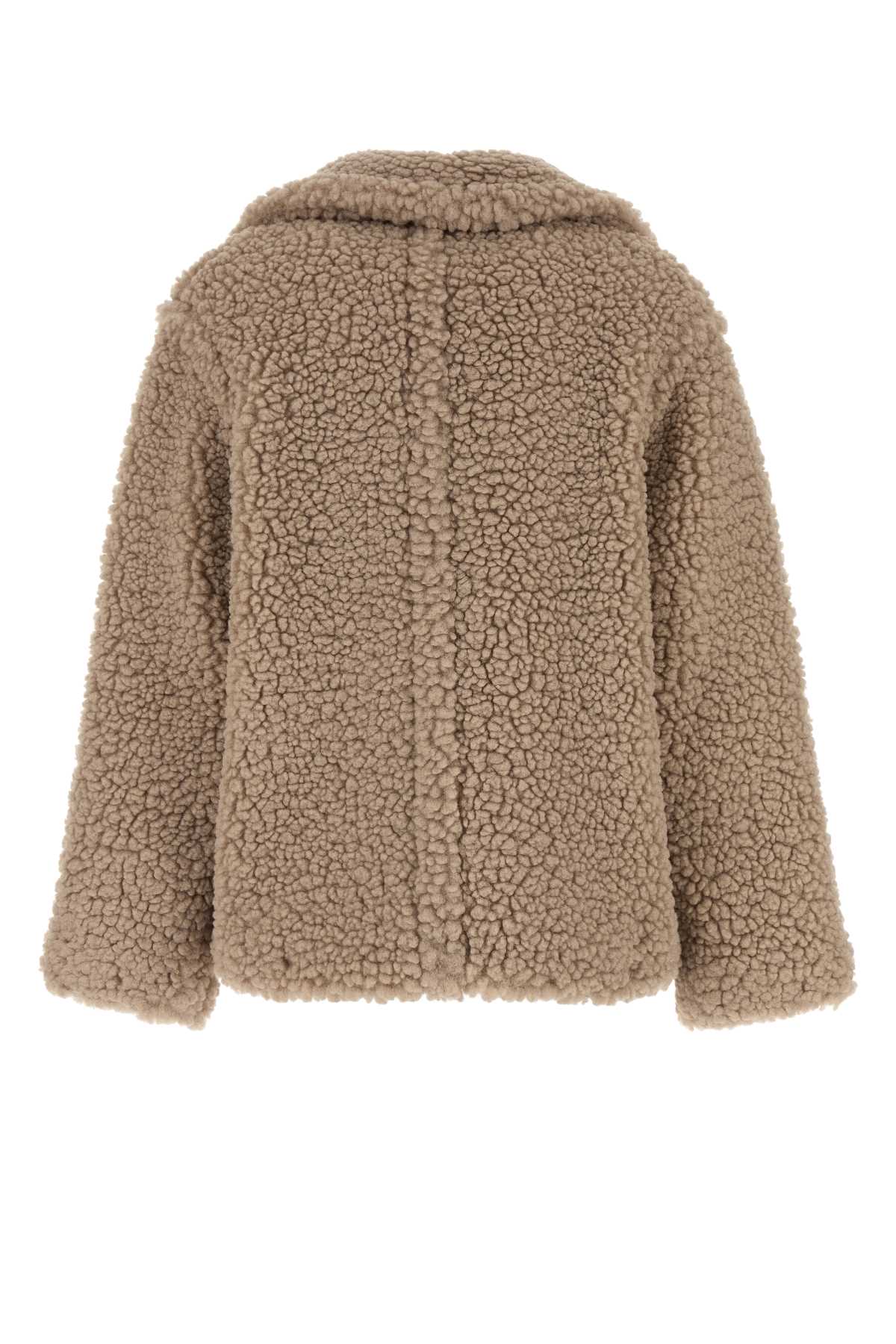 Shop Ugg Cappuccino Teddy Gertrude Coat In Putty