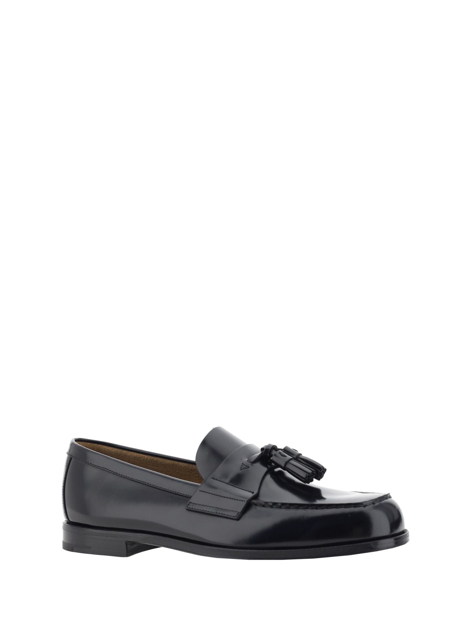 Shop Prada Loafers In Nero