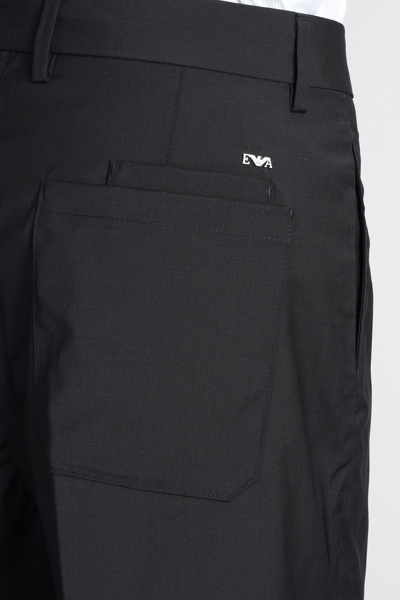 Emporio Armani Shorts In Black Wool In Black