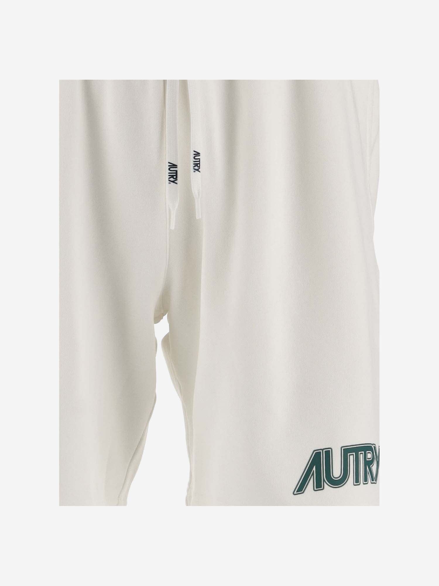 Shop Autry Cotton Short Pants With Logo In White