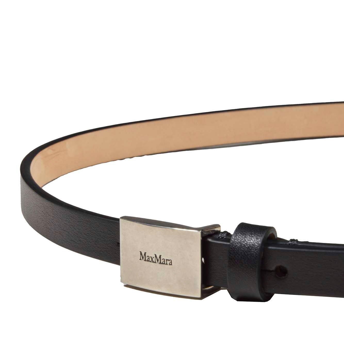 Shop Max Mara Logo Engraved Belt In Black