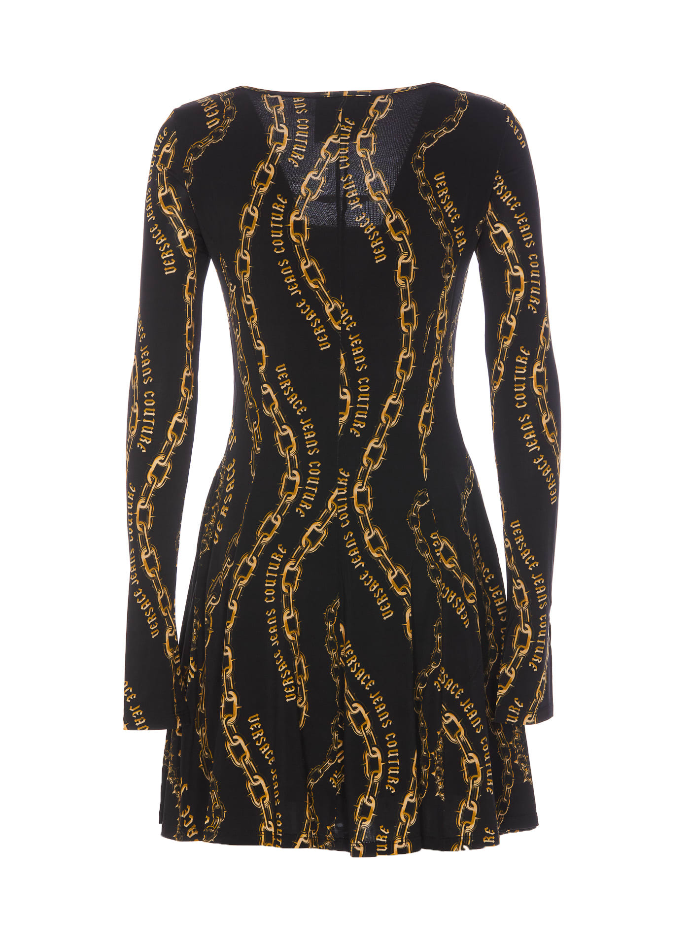 Shop Versace Jeans Couture Mini Chain Couture Dress In Black E Gold