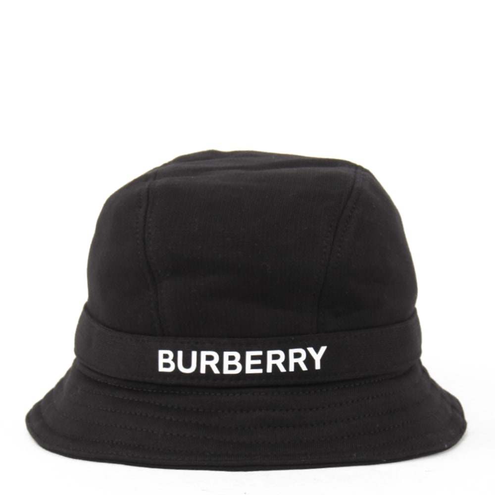 Burberry Black Cotton Hat With Logo