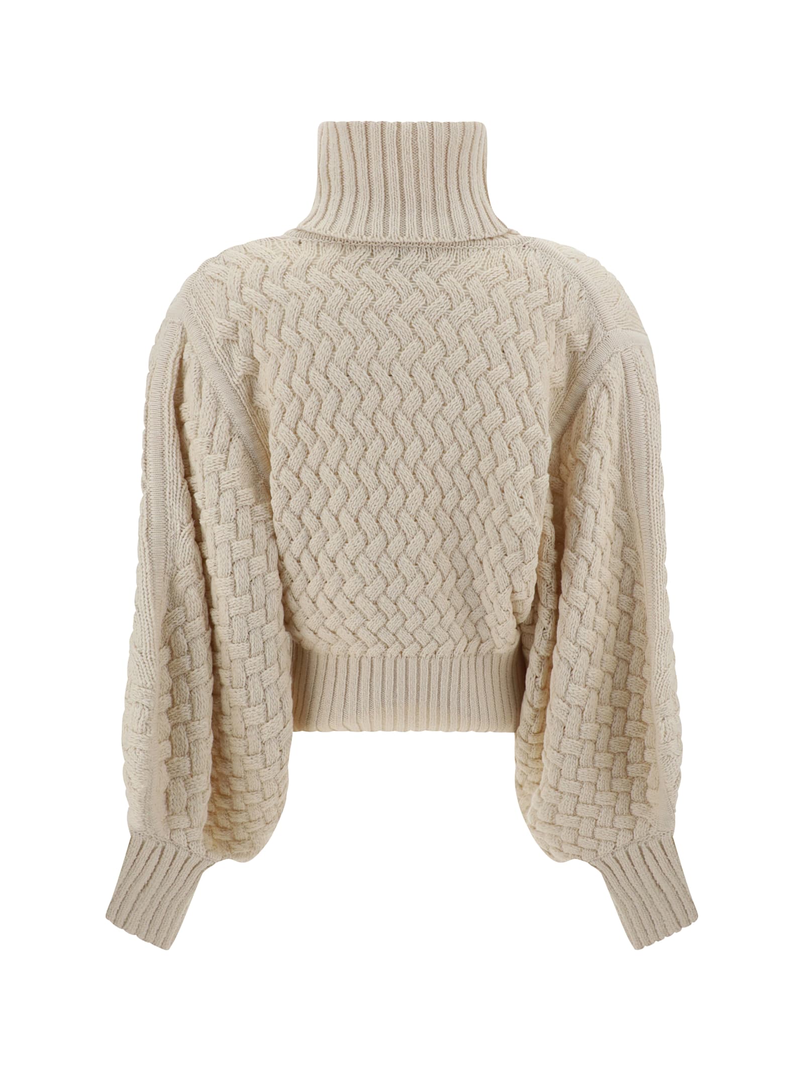 Shop Zimmermann Turtleneck Sweater In Cream