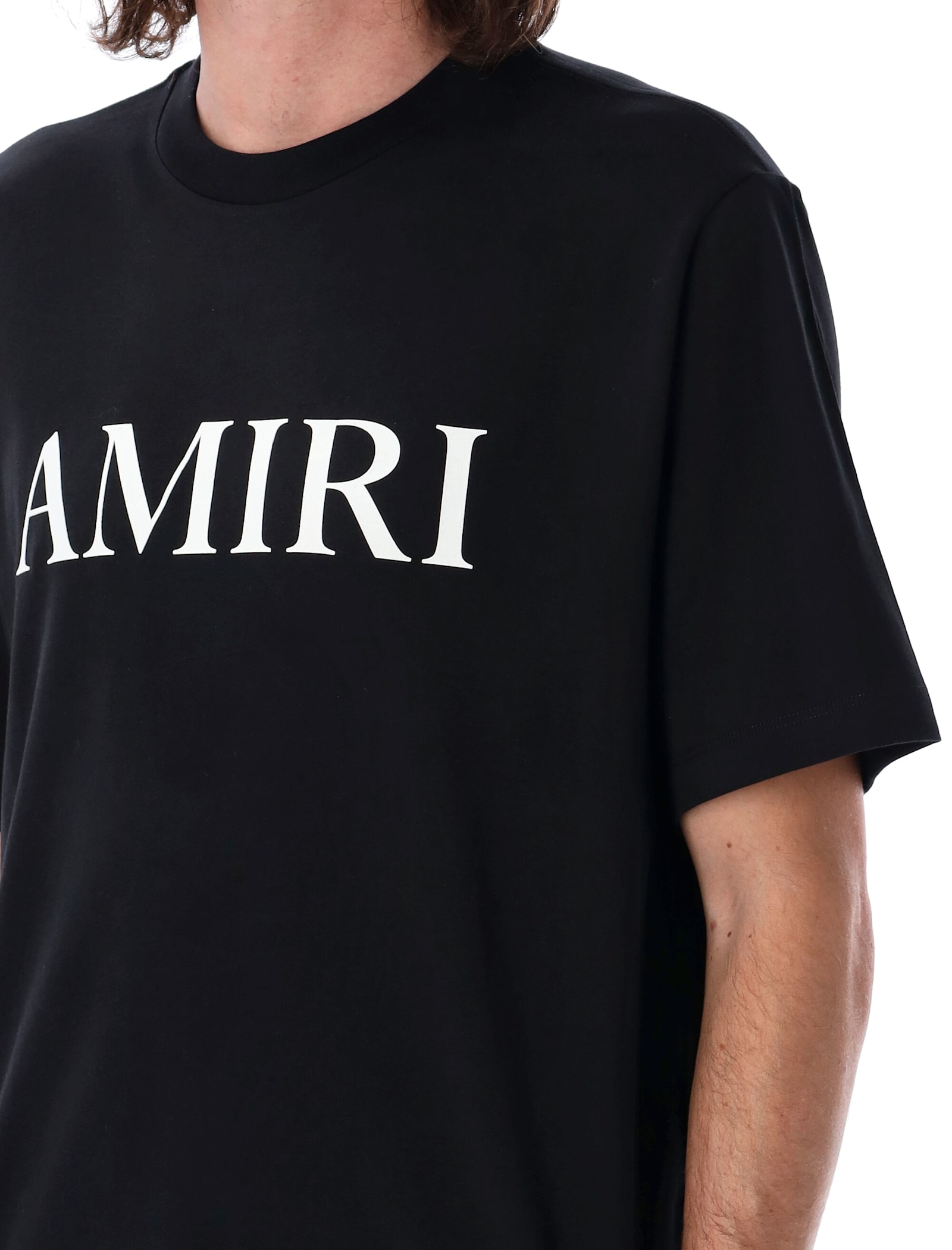 Amiri Cotton T-shirt With Logo Print In Black