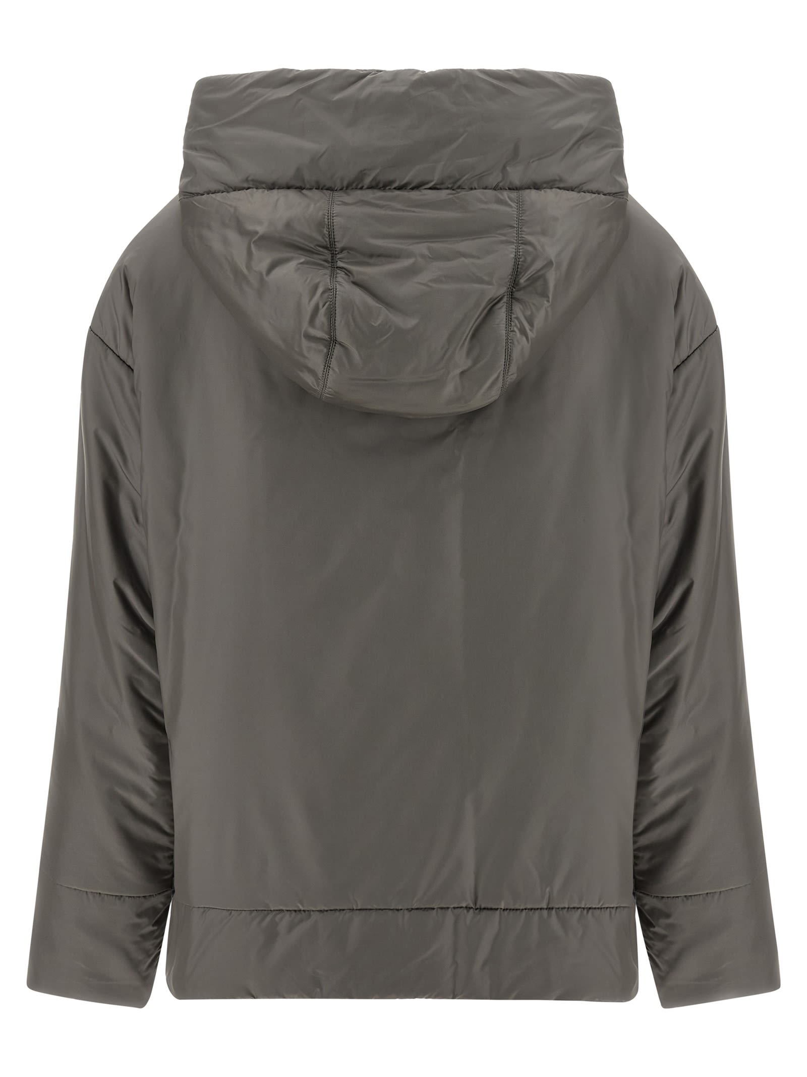 Max Mara The Cube Dark Grey Polyester Daria Padded Jacket In Gray